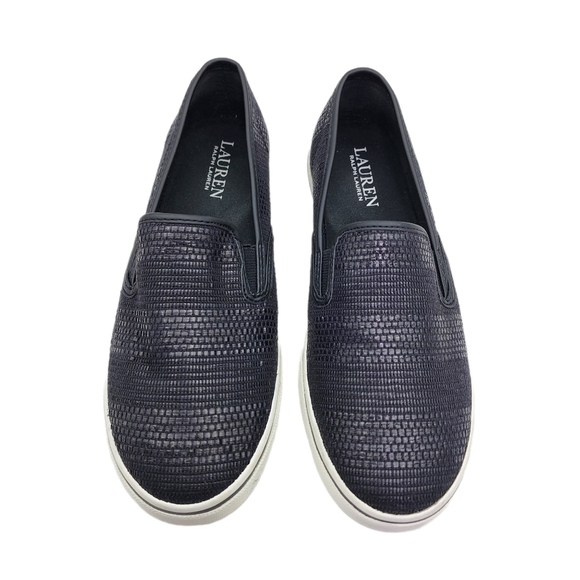 Lauren Ralph Lauren Women's Janis Faux-Woven-Straw Upper Slip-On Sneaker - 7B - Picture 3 of 8